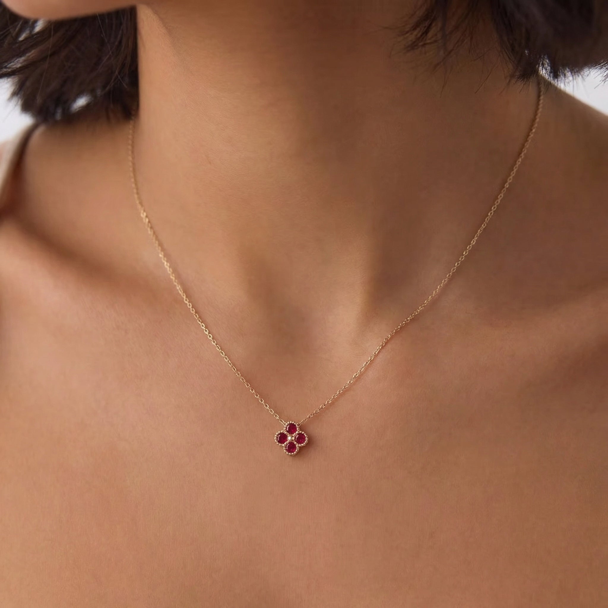 Ruby Blossom Necklace