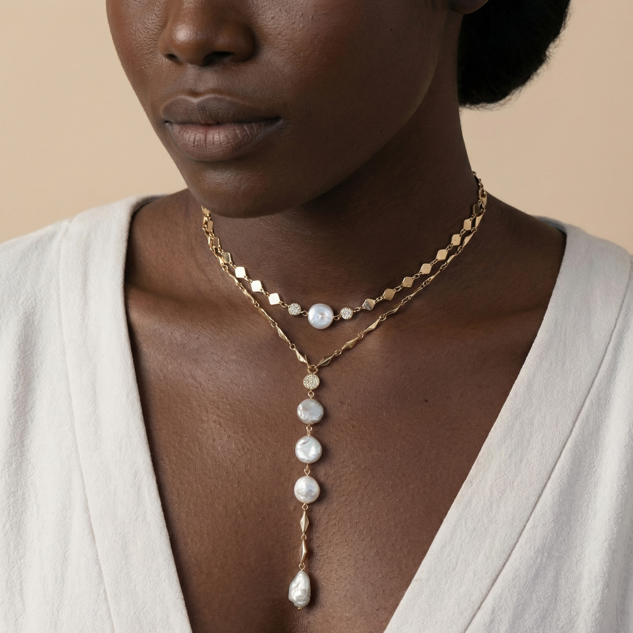 Luxe Pearl Drop Necklace