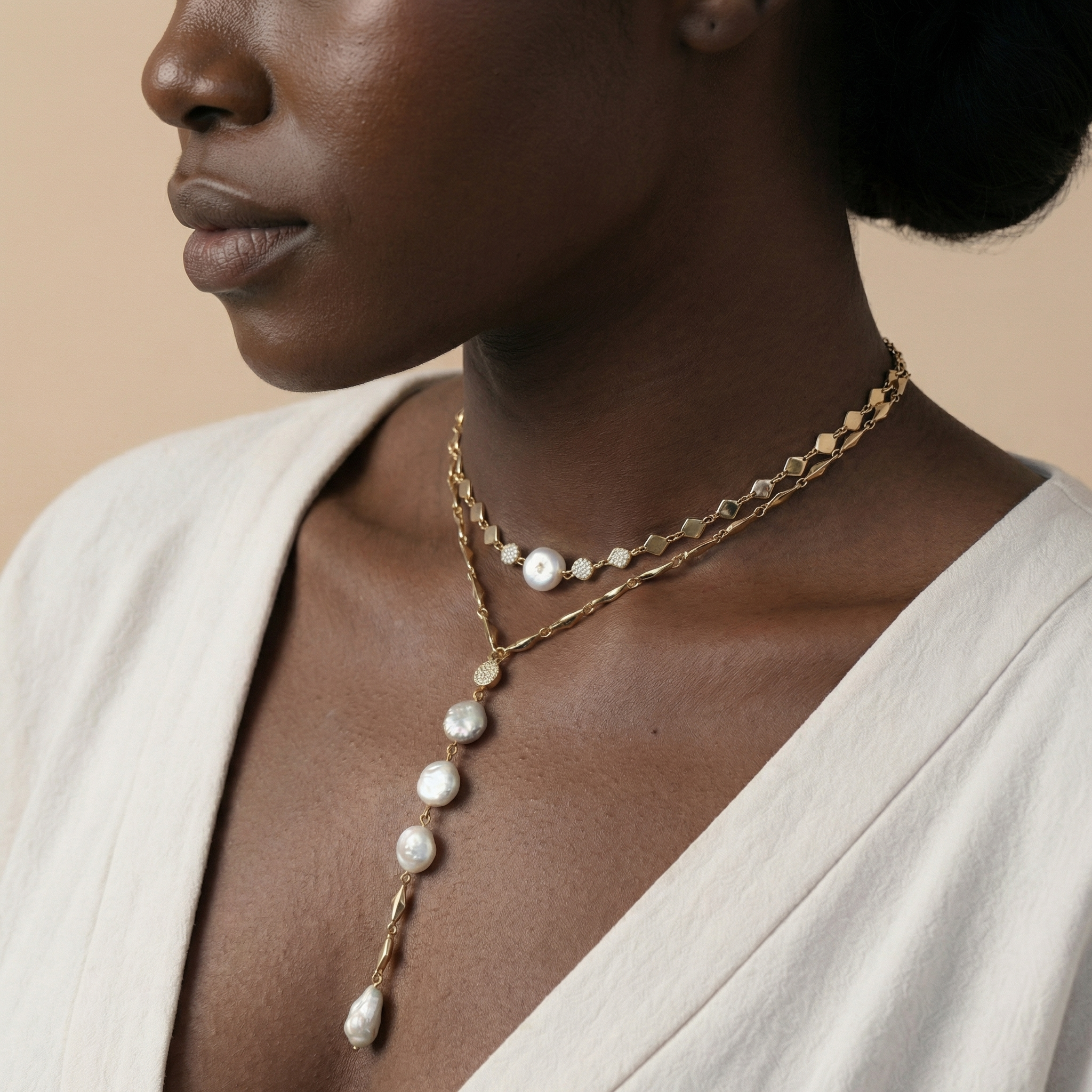 Luxe Pearl Drop Necklace