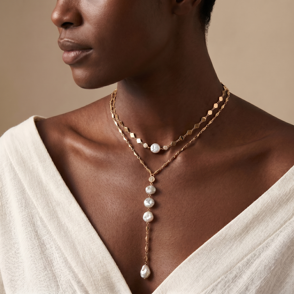 Luxe Pearl Drop Necklace