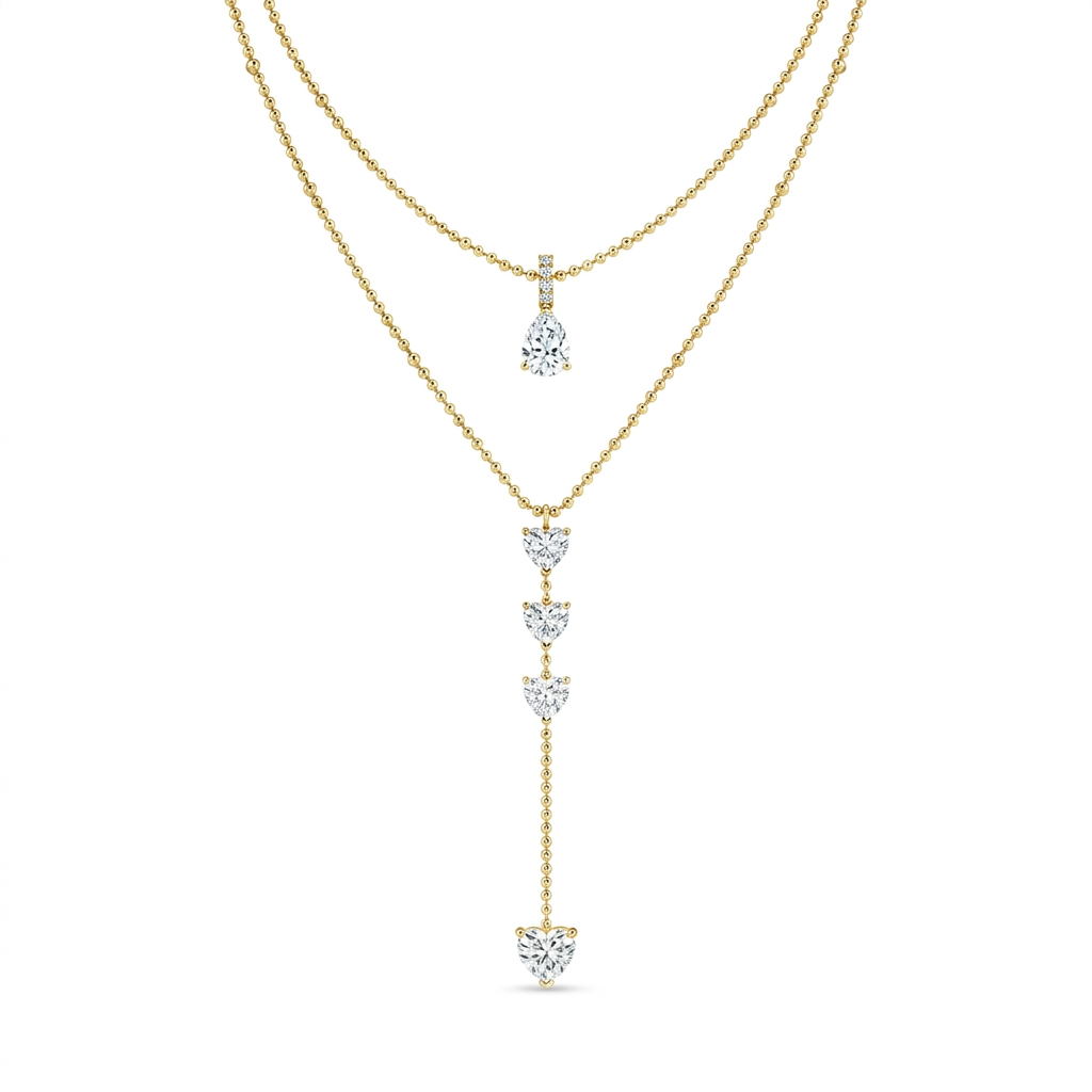 Aurelia Heart Cascade Necklace