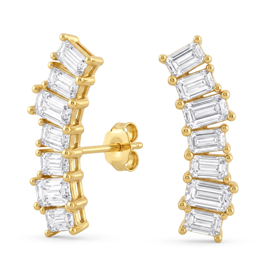 Emerald Cascade Ear Climbers