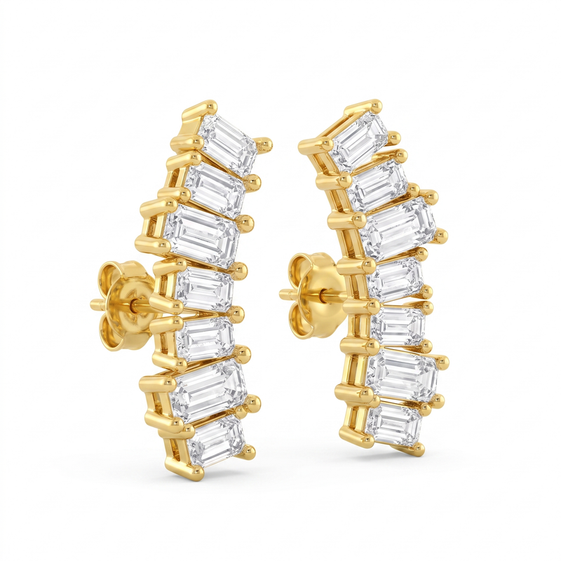 Emerald Cascade Ear Climbers