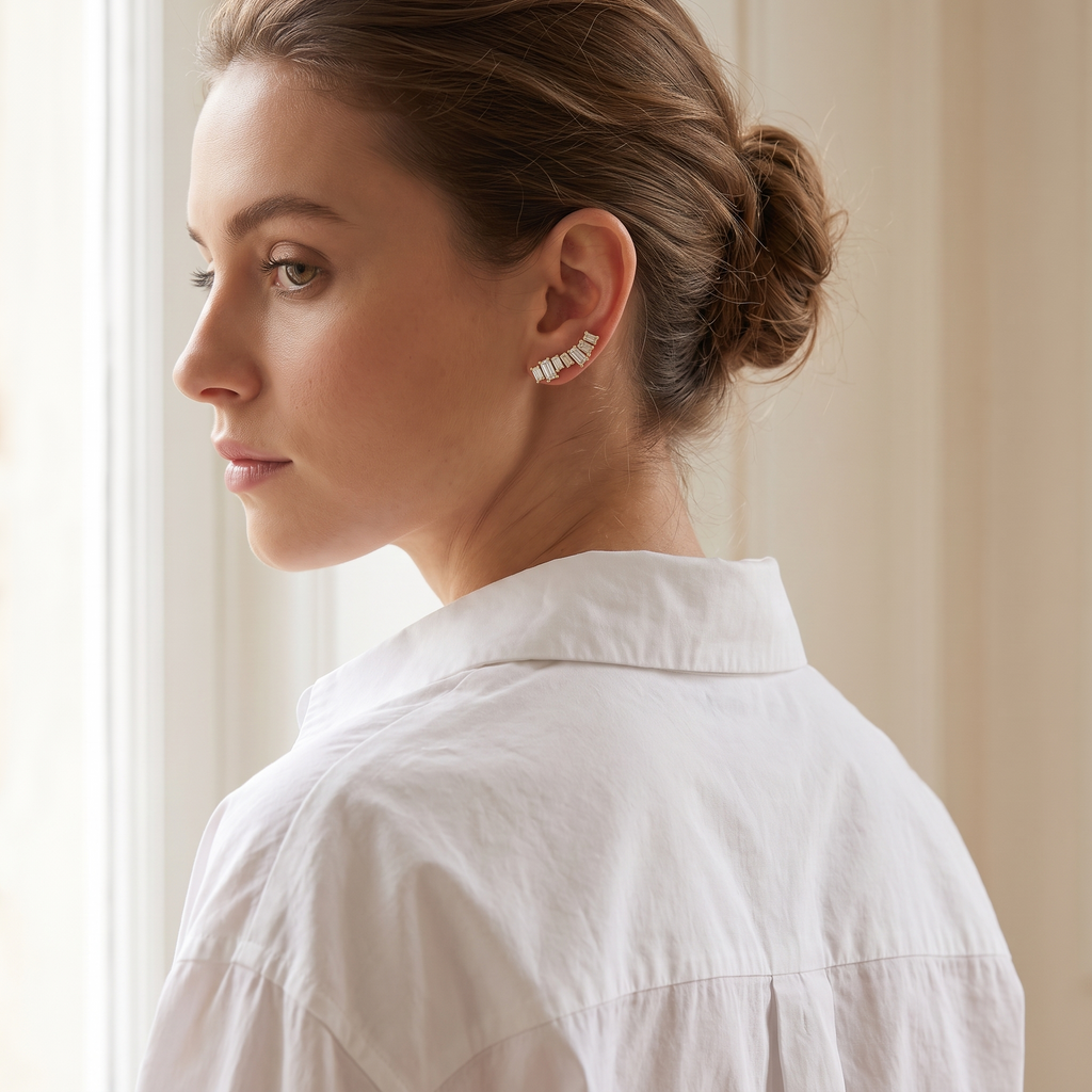 Emerald Cascade Ear Climbers