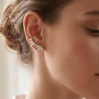 Emerald Cascade Ear Climbers