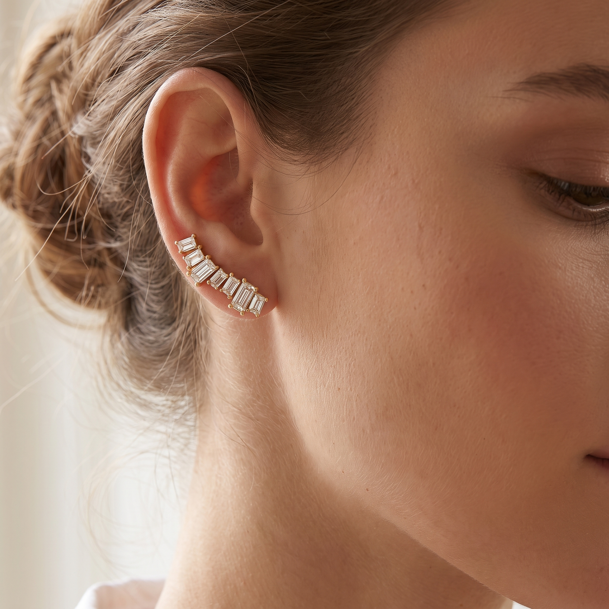 Emerald Cascade Ear Climbers